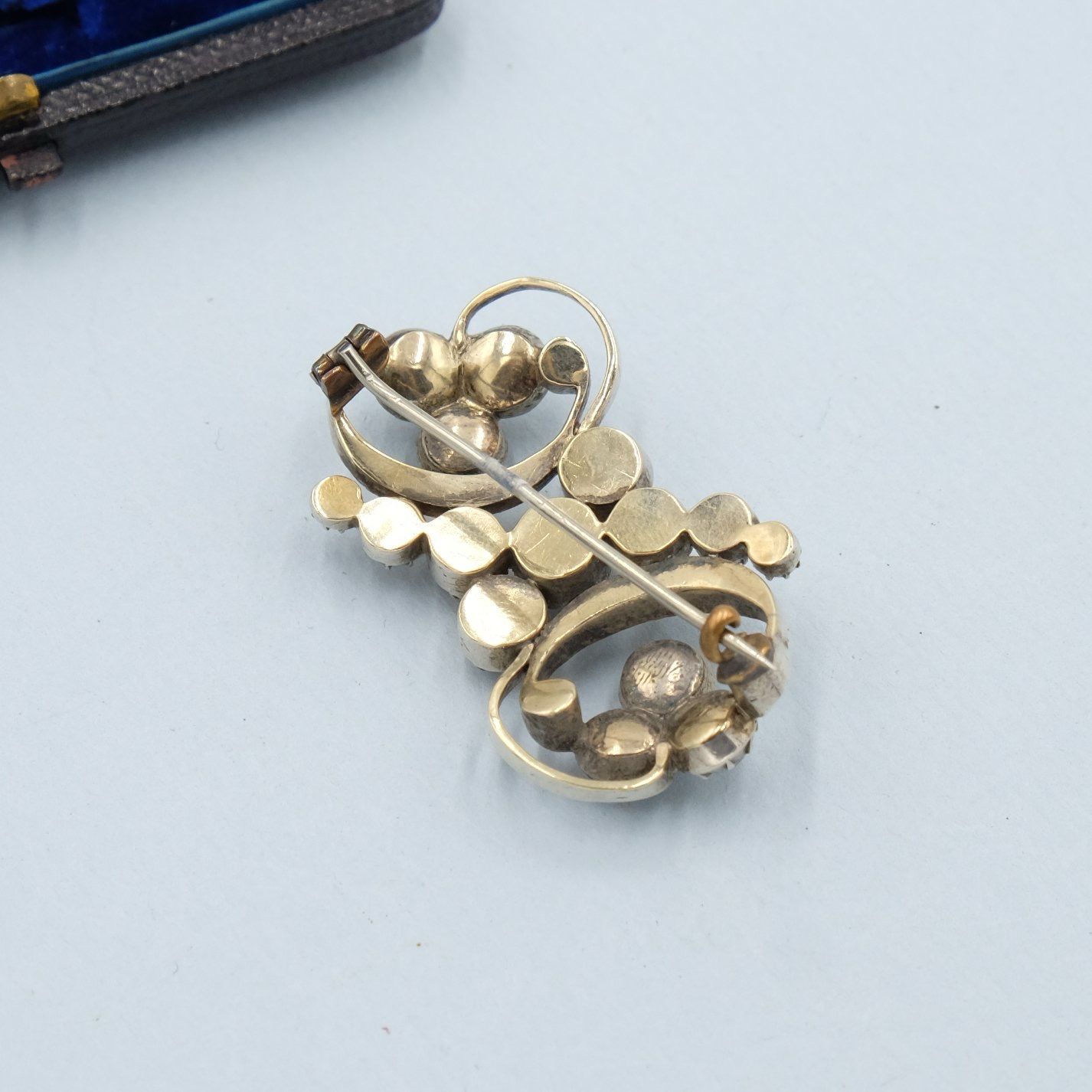 Antique Paste and Silver English Pin 1890s