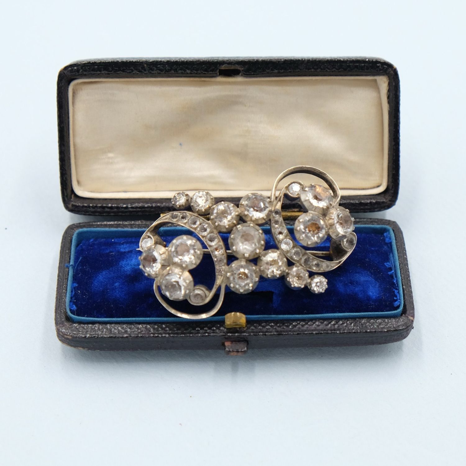 Antique Paste and Silver English Pin 1890s