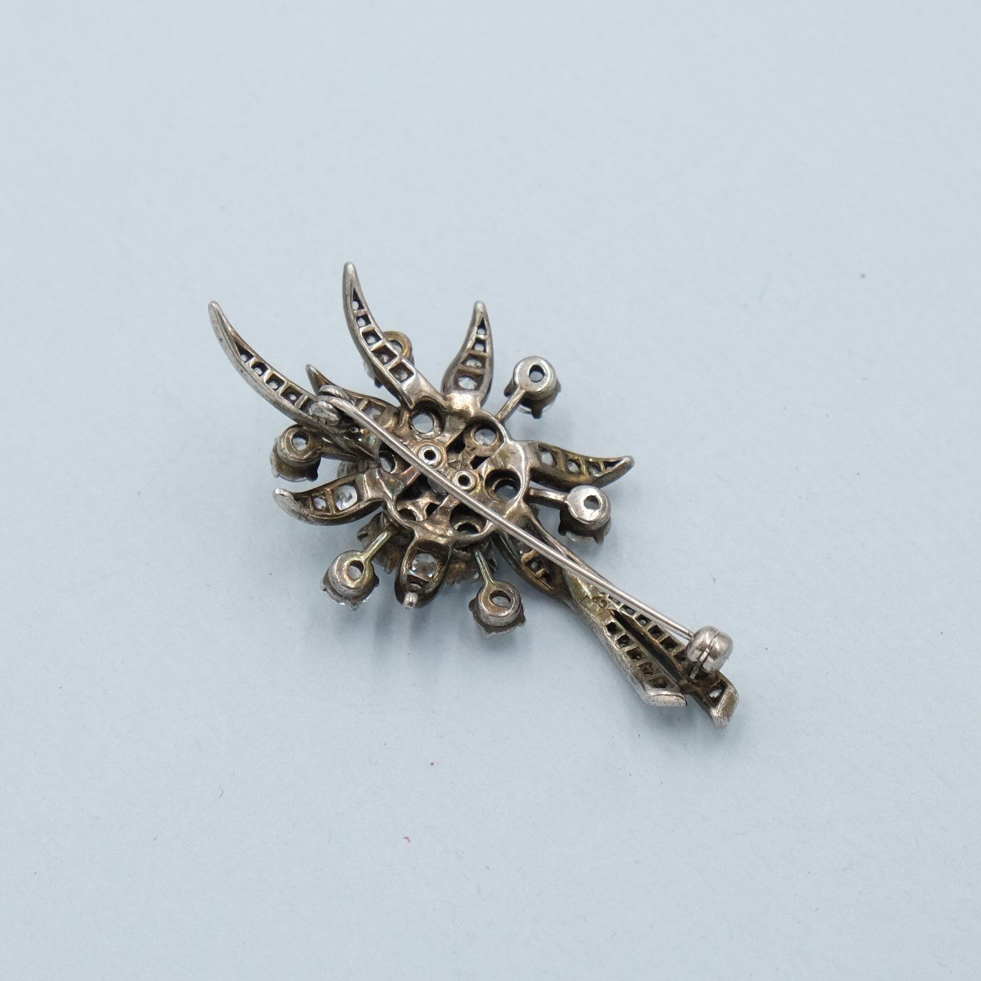 Vintage Paste and Silver Pin 1930s