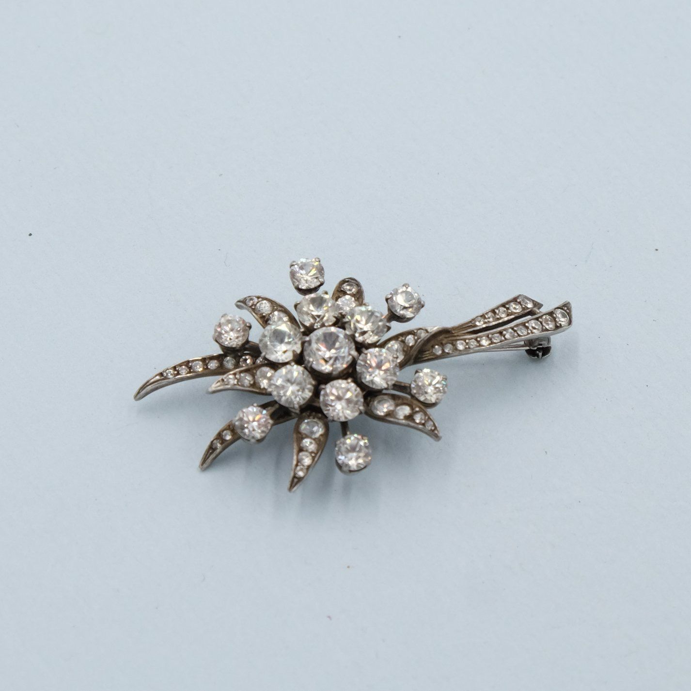 Vintage Paste and Silver Pin 1930s