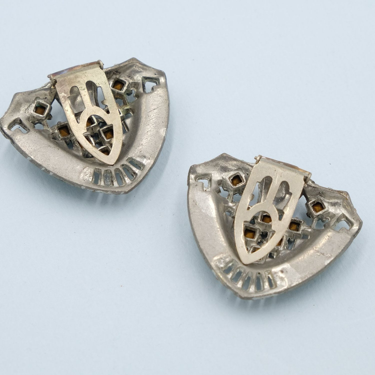Early Art Deco Pair Dress Clips 1930s