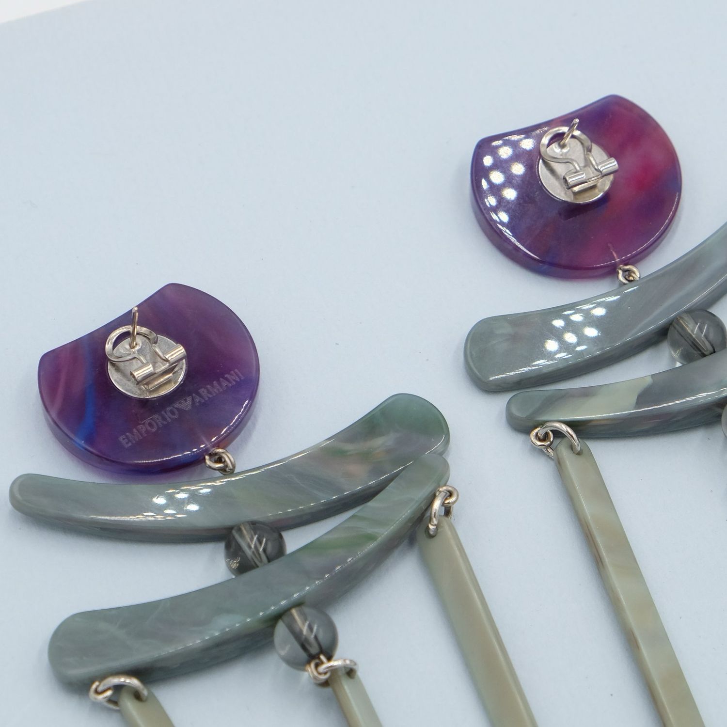 Emporio Armani Large Plastic Earrings 2000s