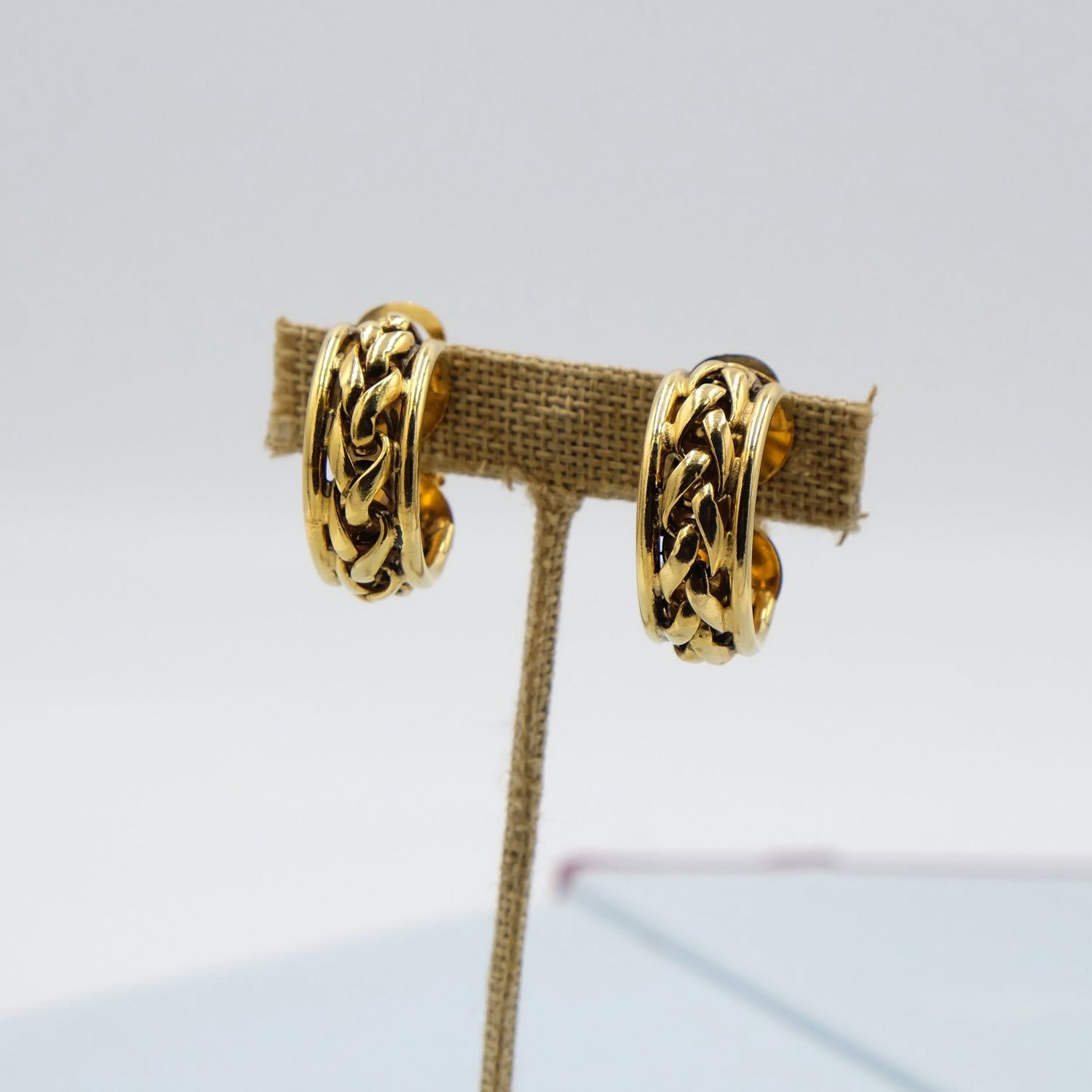 Vintage Designer Hoops Earrings 1980s