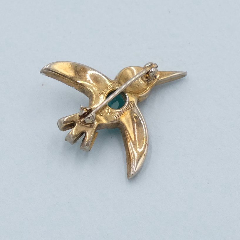 Vintage Trifari Sterling Hummingbird Pin 1940s