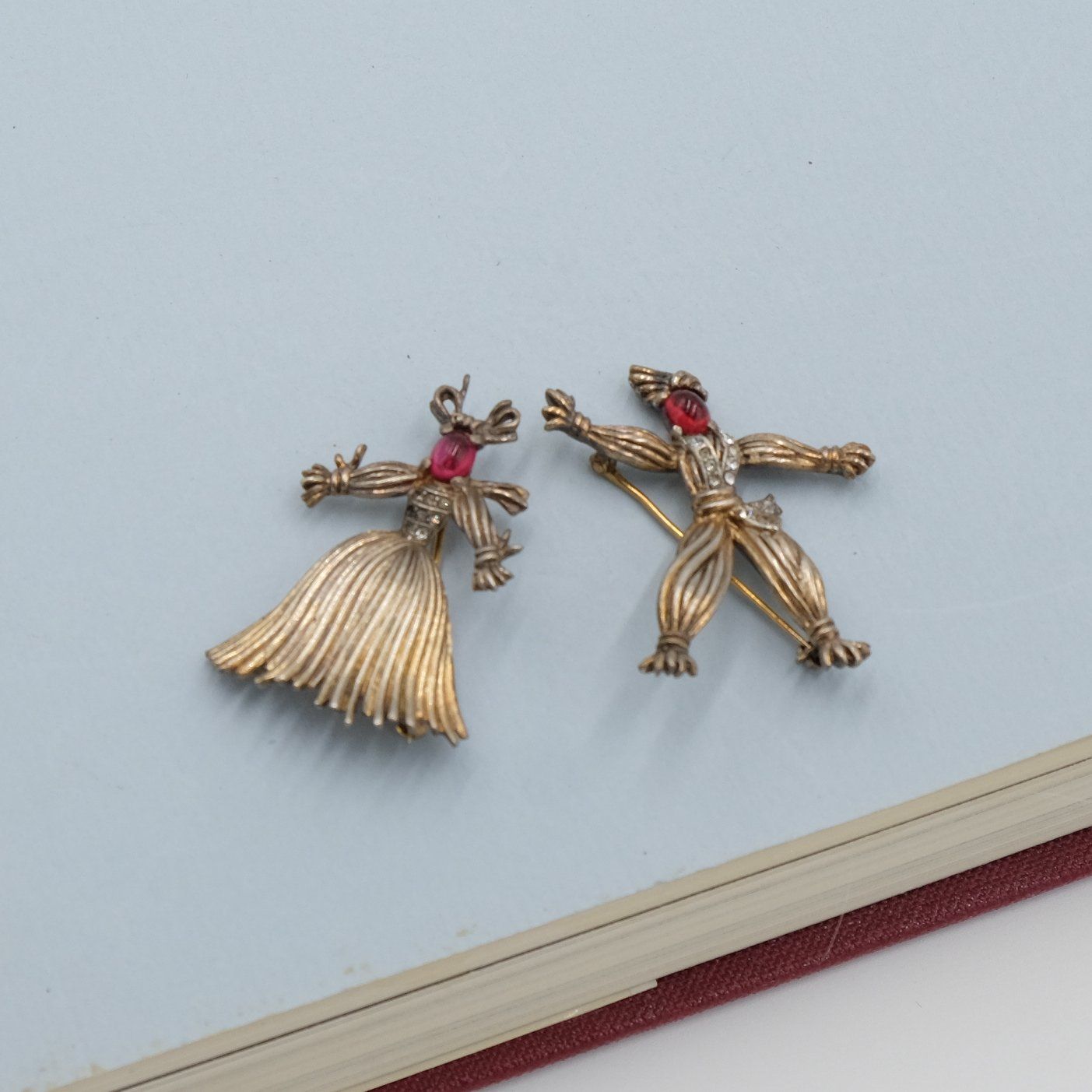 Trifari Sterling &quot;Nenette and Rintintin&quot; 1943 Pair Brooches