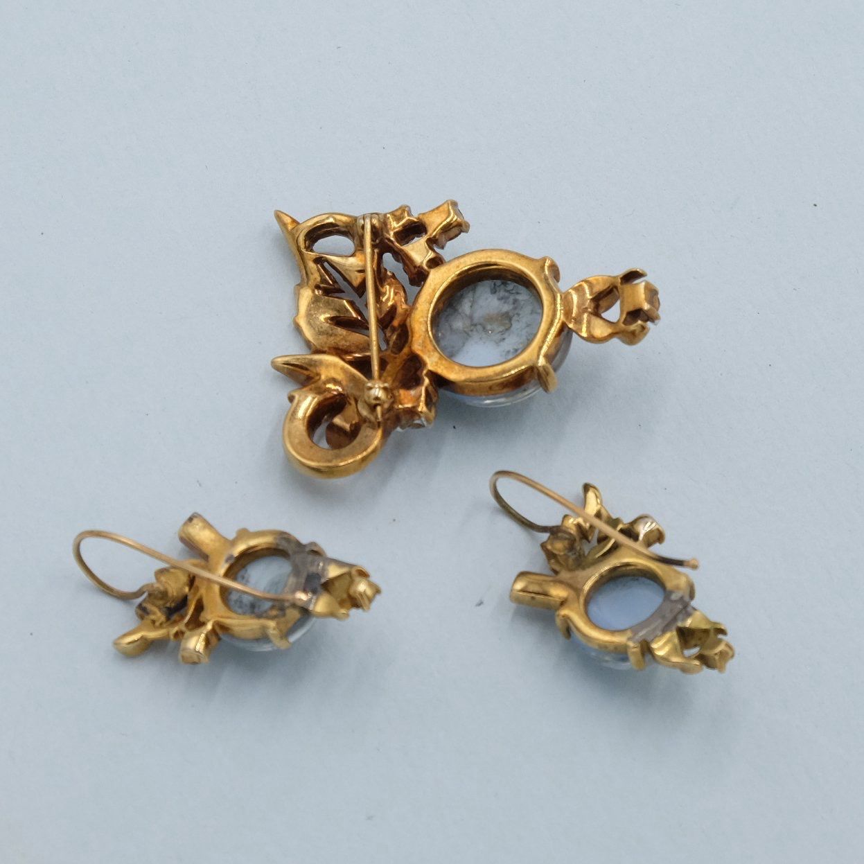 Mazer Brothers Brooch and Earrings 1940s