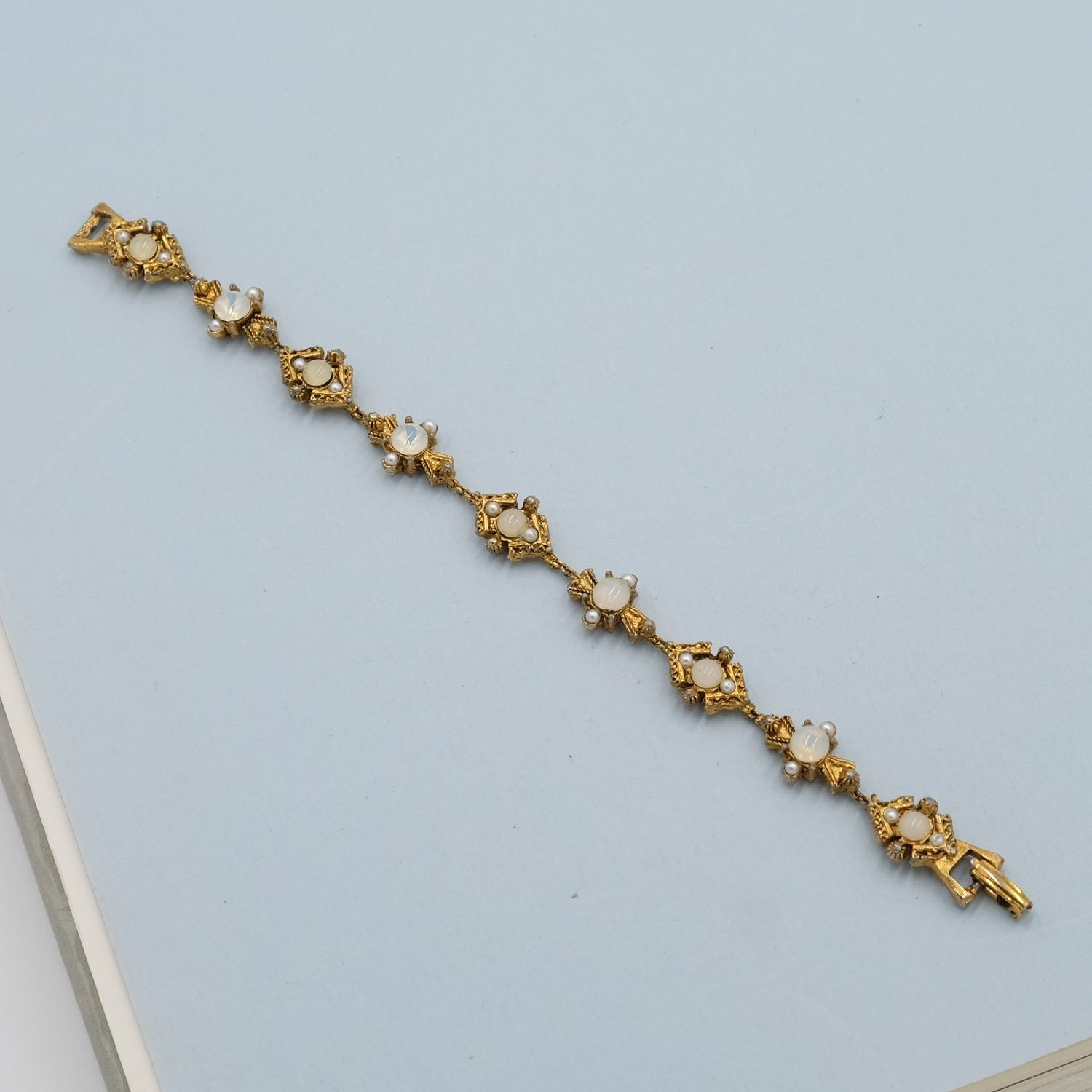 Faux Opal Victorian Revival Bracelet 1970s