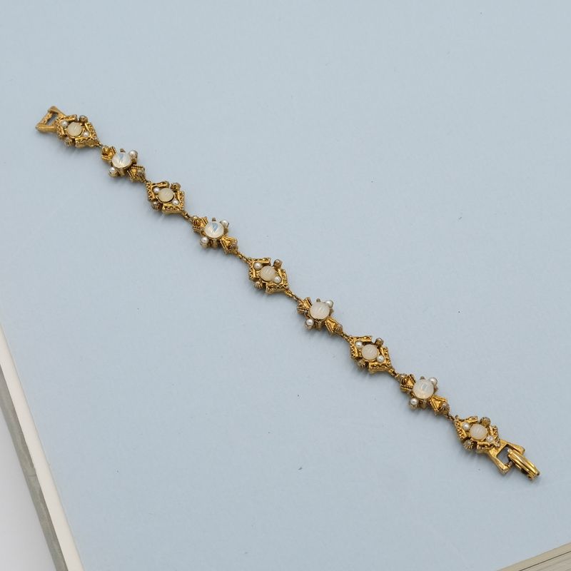 Faux Opal Victorian Revival Bracelet 1970s