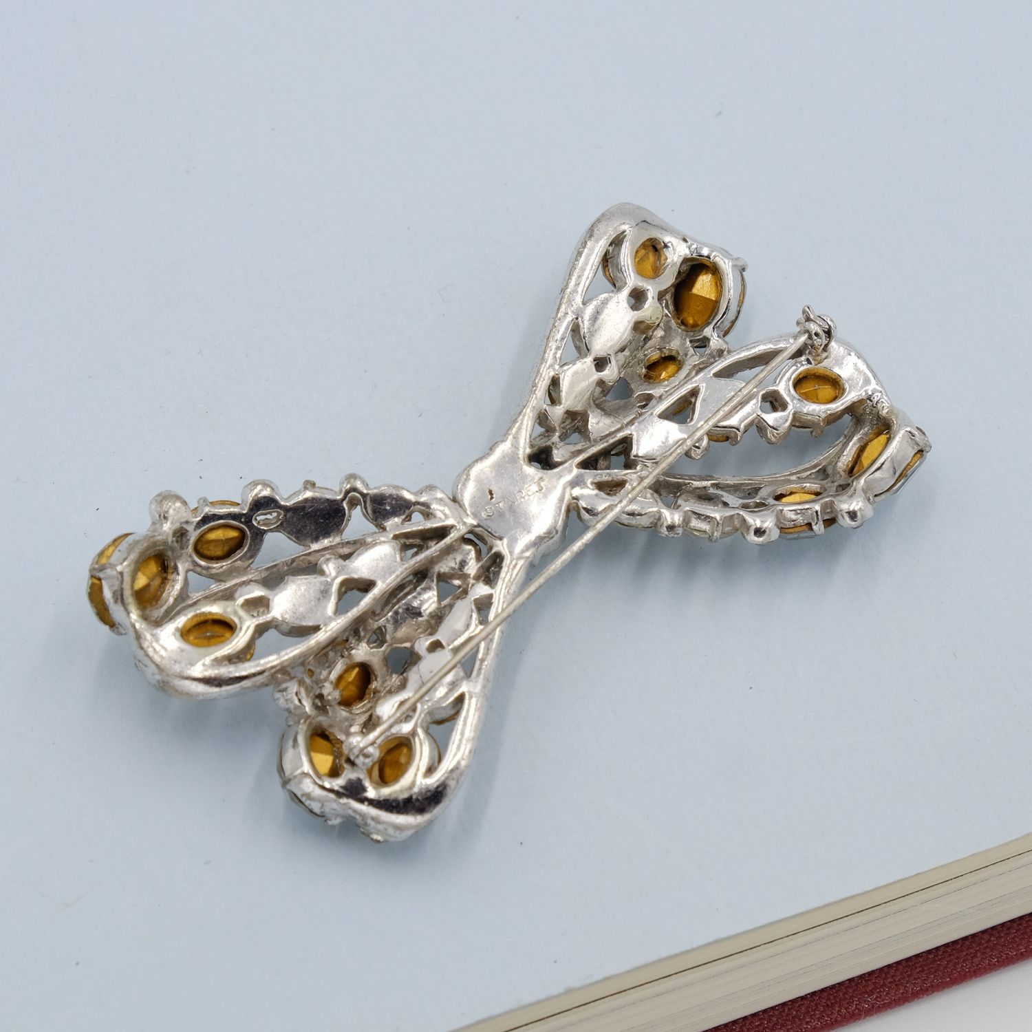 Large Staret Bow Brooch Signed 1940s