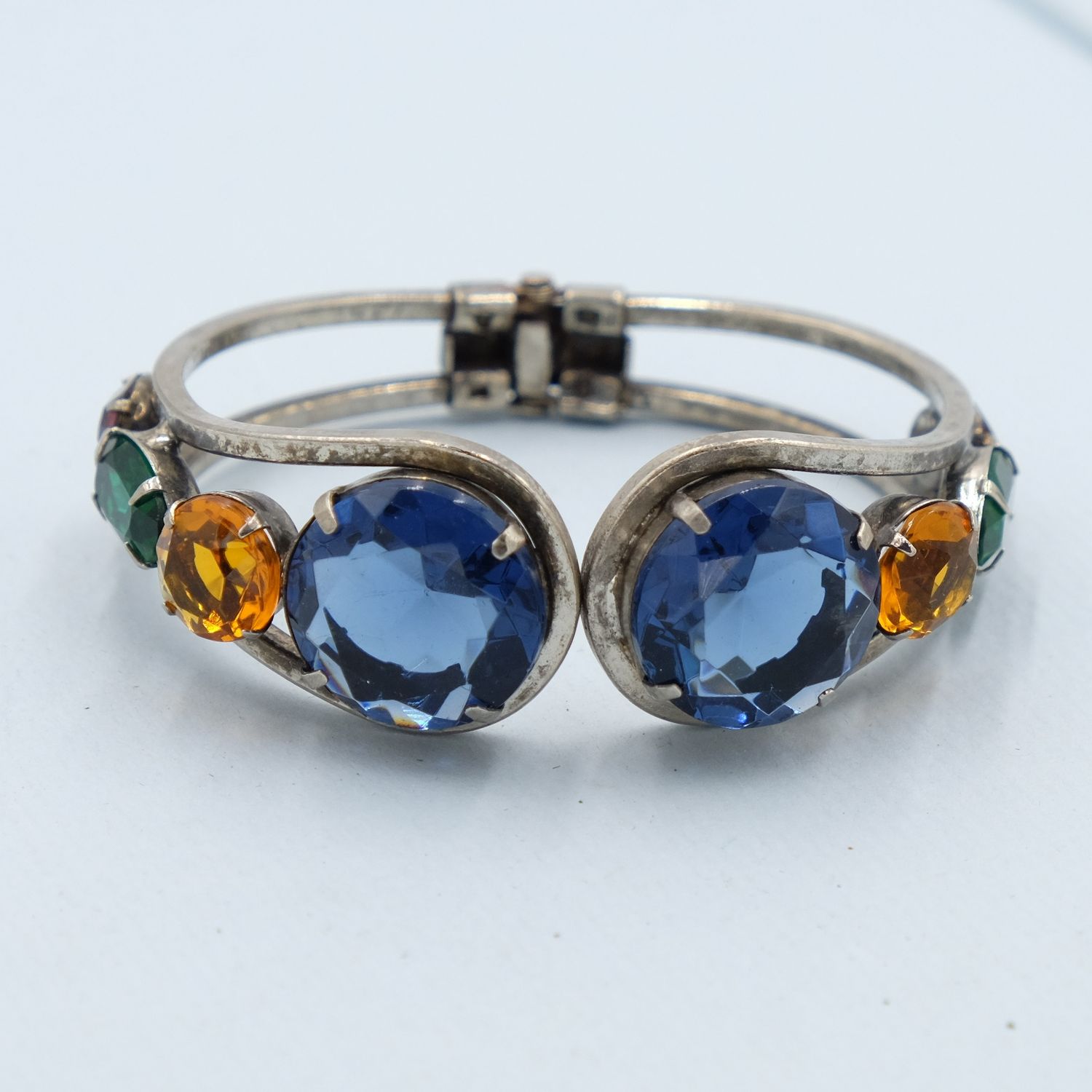 Vintage Large Glass Clamper Bracelet 1950s