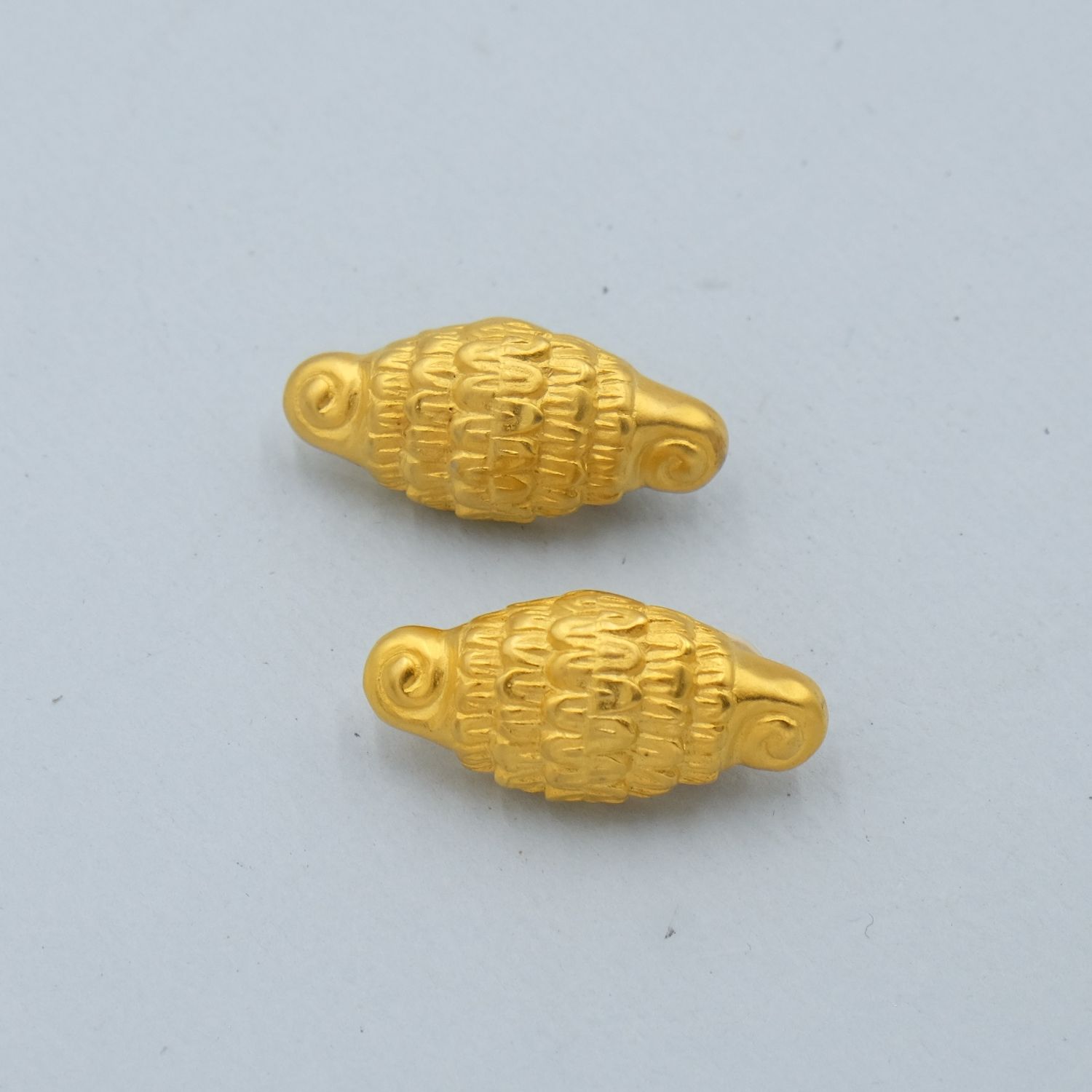 Vintage Karl Lagerfeld Matte Gold Earrings 1990s