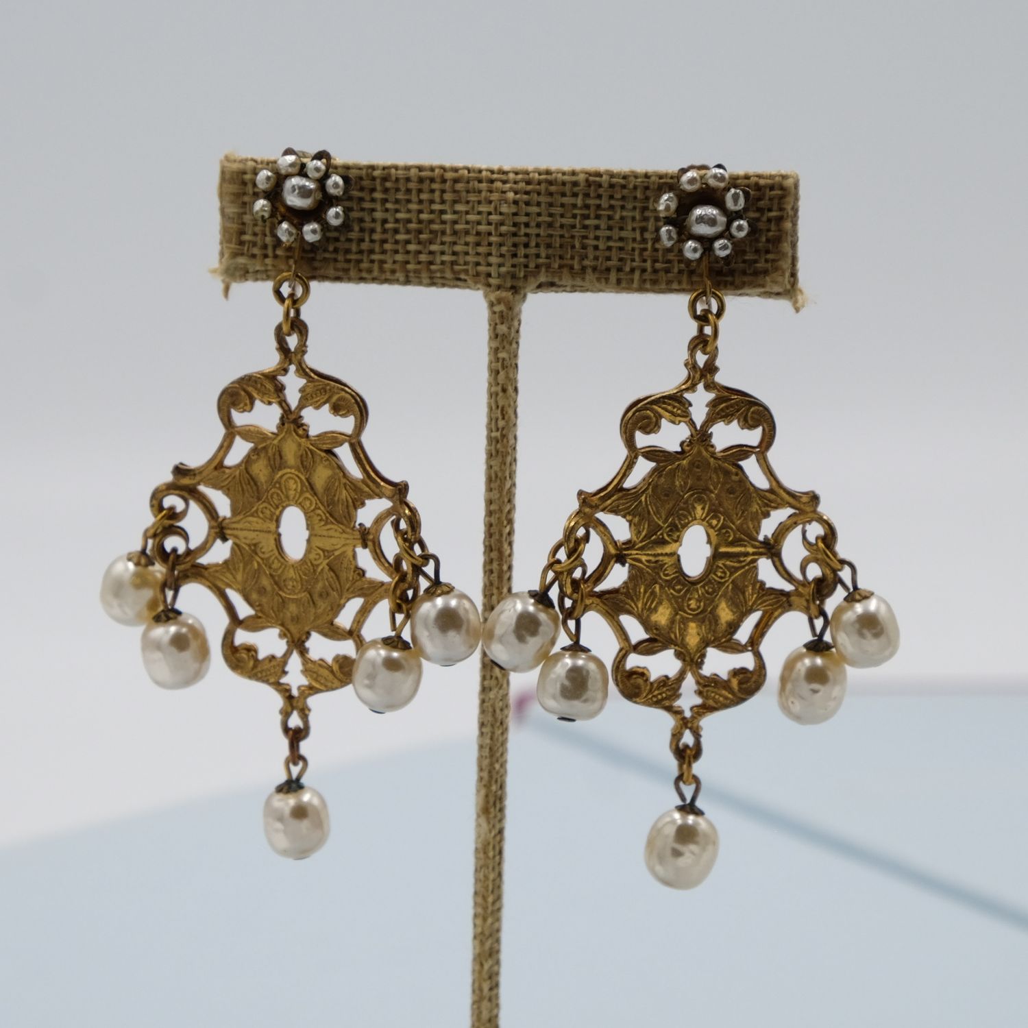Miriam Haskell Chandelier Earrings 1960s