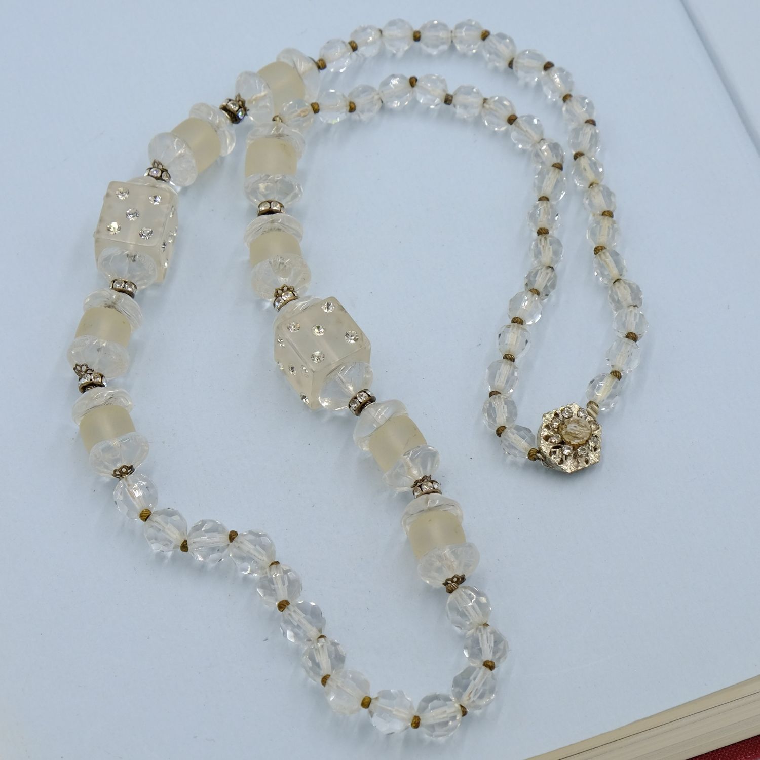 Miriam Haskell Lucite Dice Necklace 1960s