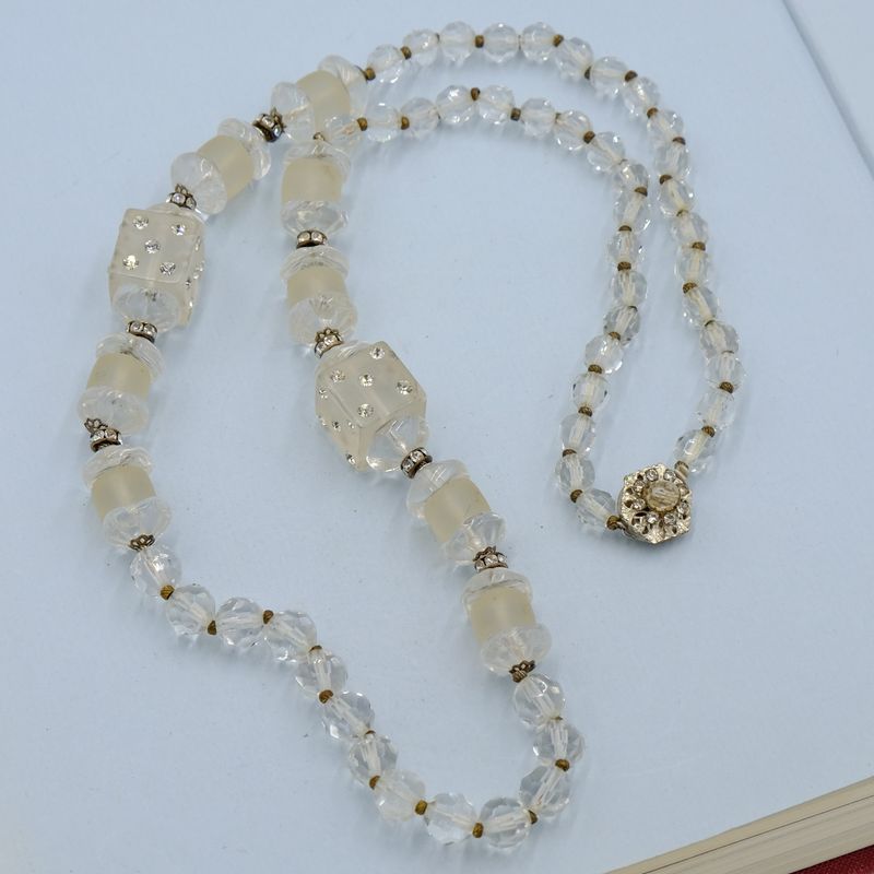Miriam Haskell Lucite Dice Necklace 1960s