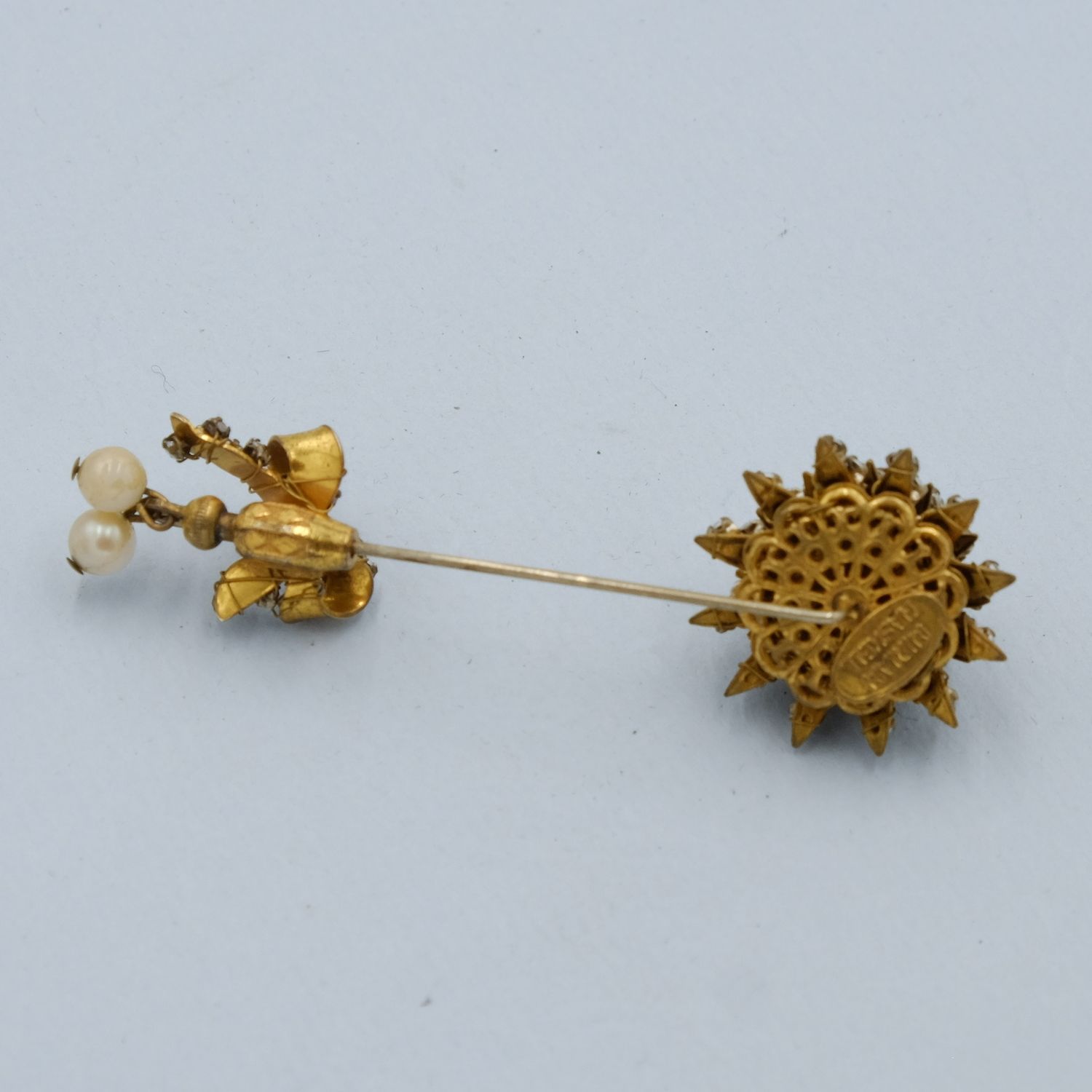 Miriam Haskell Stick Pin Rose Montee 1950s