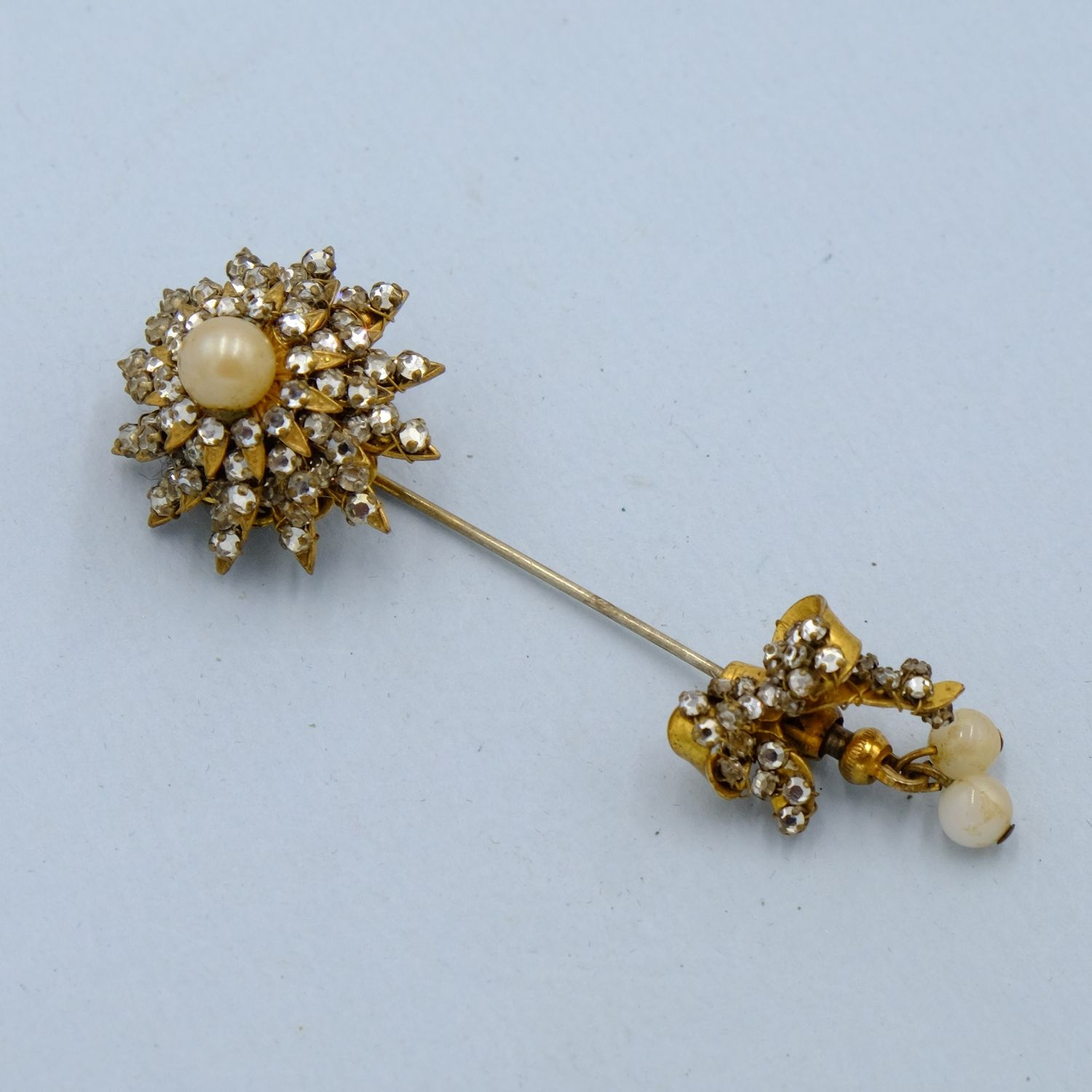 Miriam Haskell Stick Pin Rose Montee 1950s