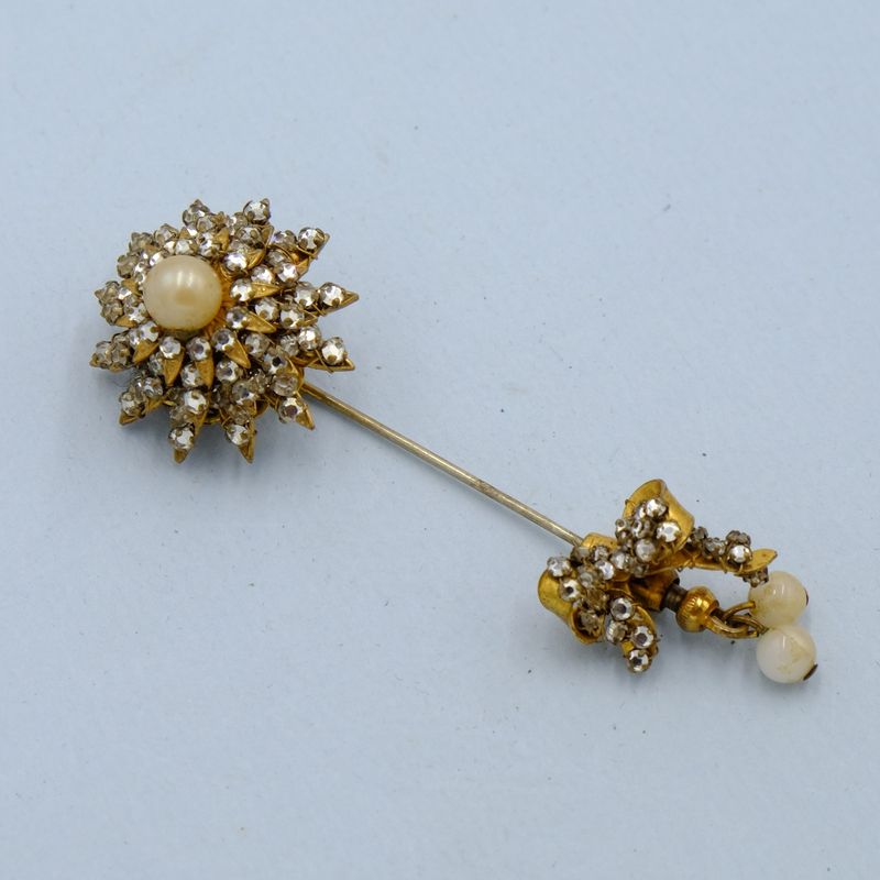 Miriam Haskell Stick Pin Rose Montee 1950s
