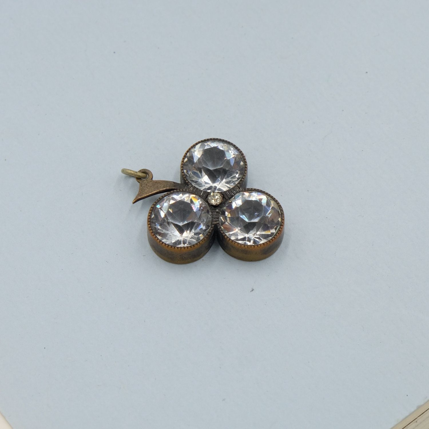 Antique Paste Clover Pendant 1910s