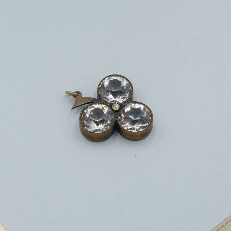 Antique Paste Clover Pendant 1910s