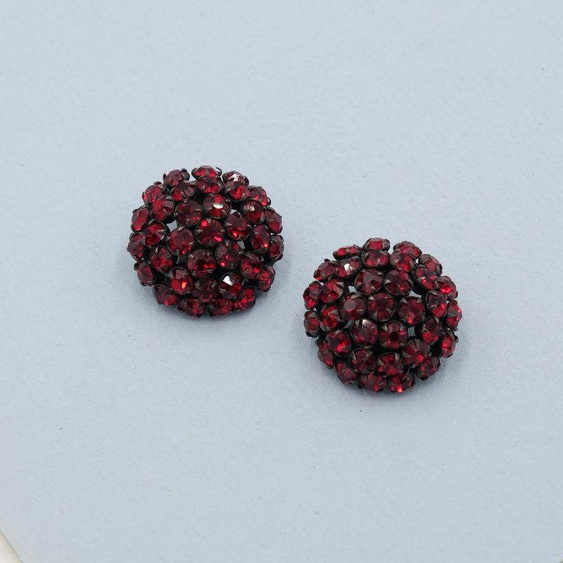 Vintage Schreiner Red Cluster Earrings 1960s