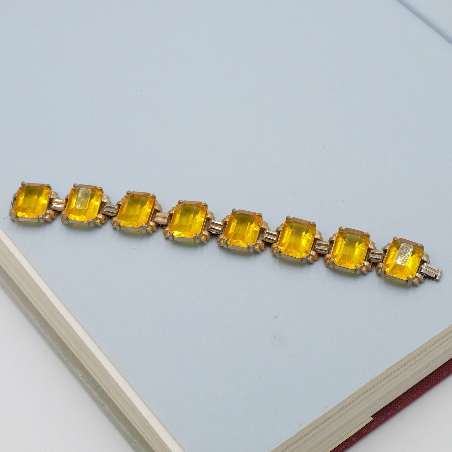 Vintage Retro Faux Citrine Bracelet 1930s