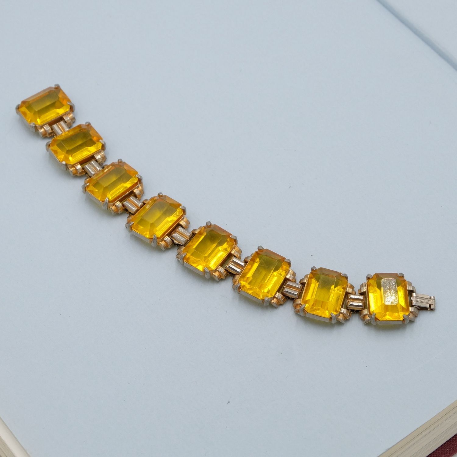 Vintage Retro Faux Citrine Bracelet 1930s