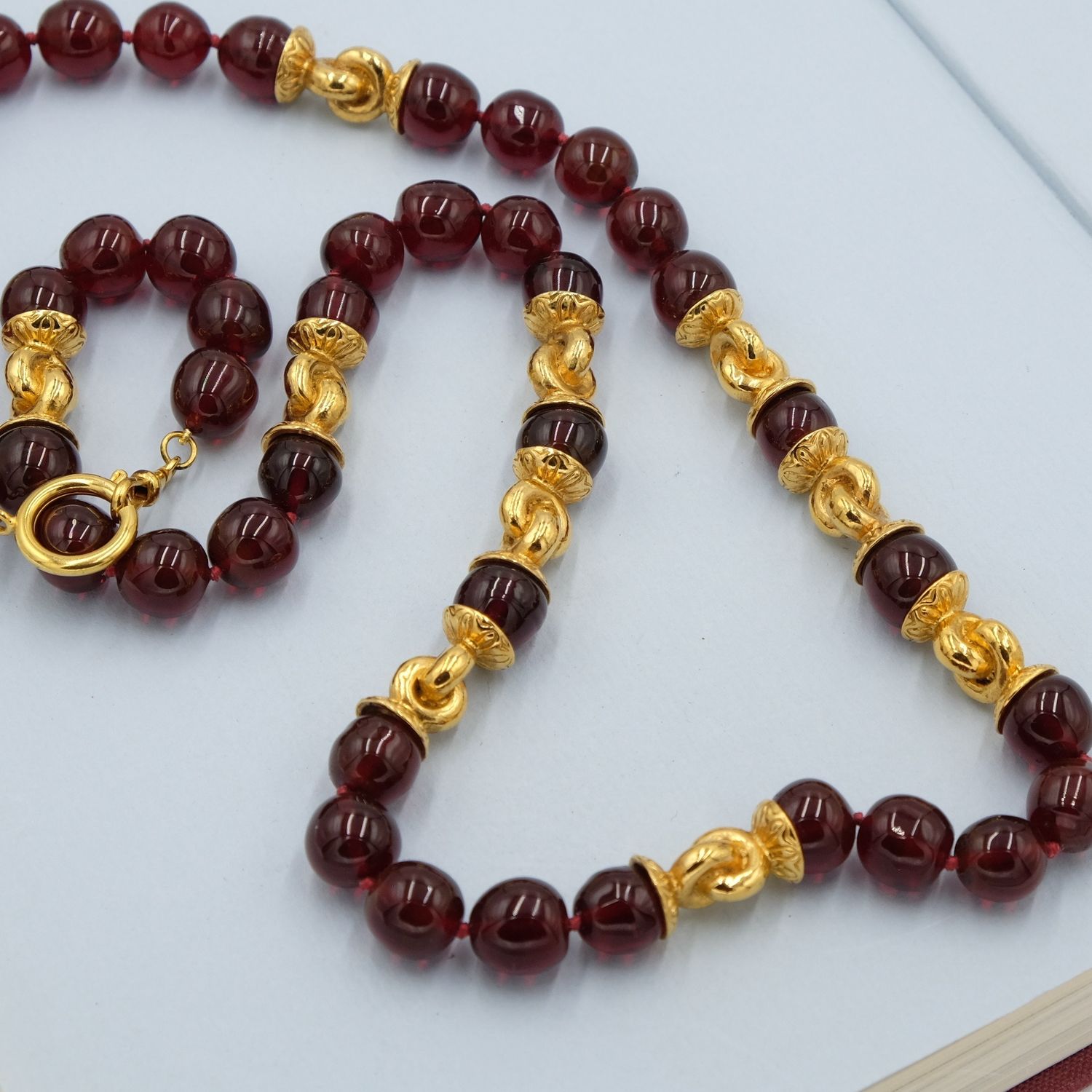 Vintage Chanel Gripoix Glass Necklace 1980s