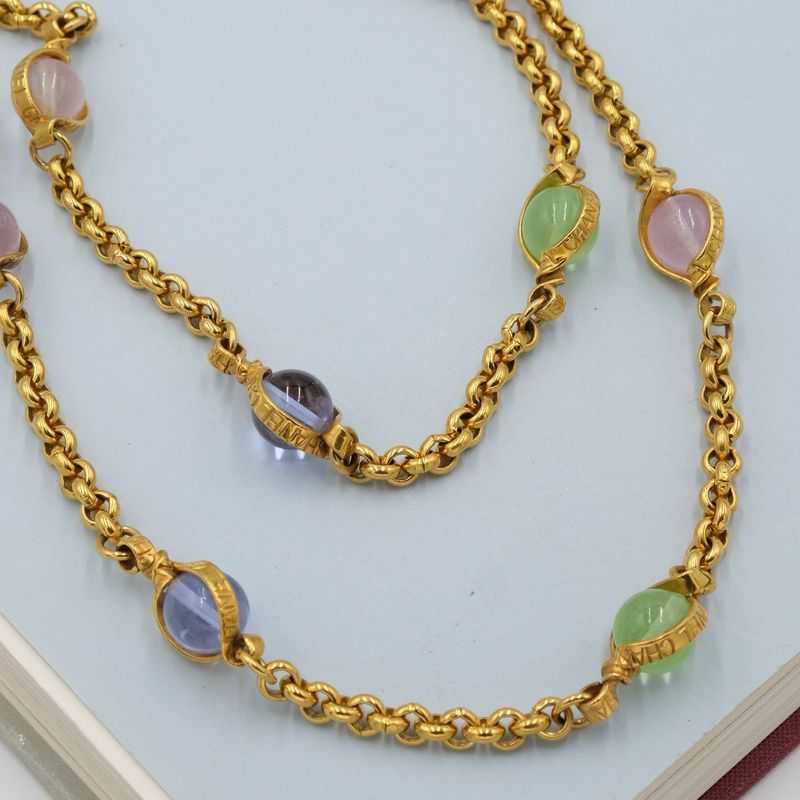 Vintage Chanel Pastel Colors Gripoix Necklace 1990s