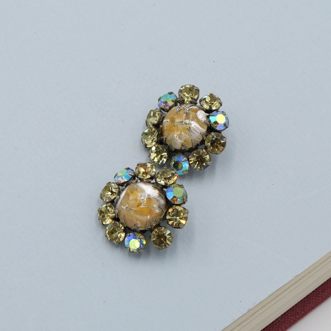 Vintage Regency Dragon Glass Earrings 1950s