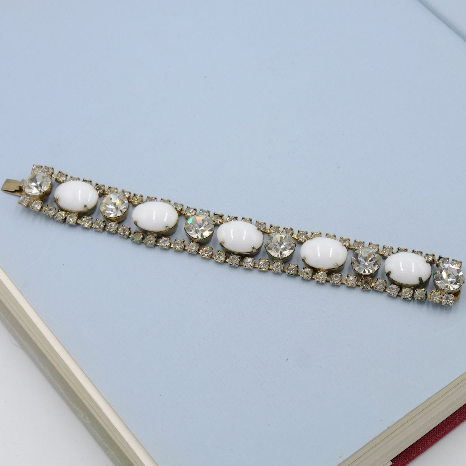 Vintage Milk Glass Bracelet 1960s