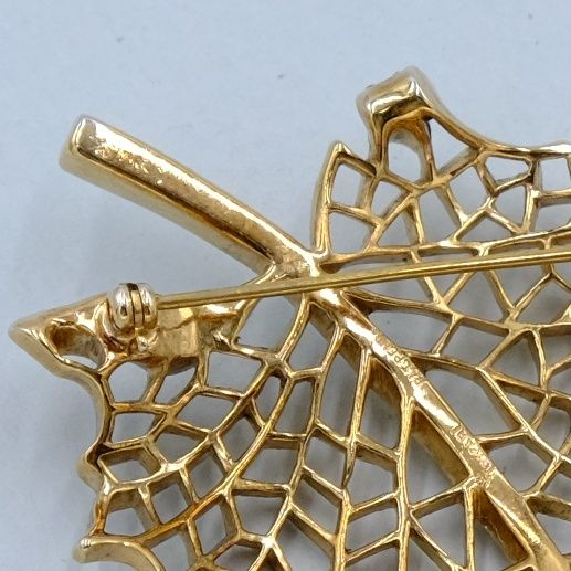 Trifari Vermeil Leaf Pin 1950s