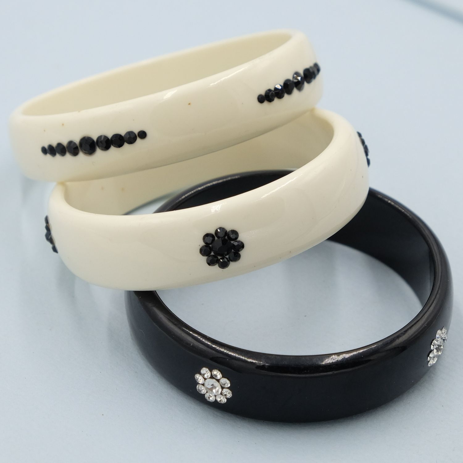 Vintage Celluloid Triple Bangles 1960s