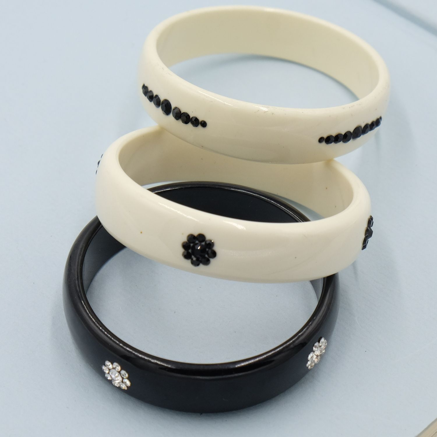 Vintage Celluloid Triple Bangles 1960s