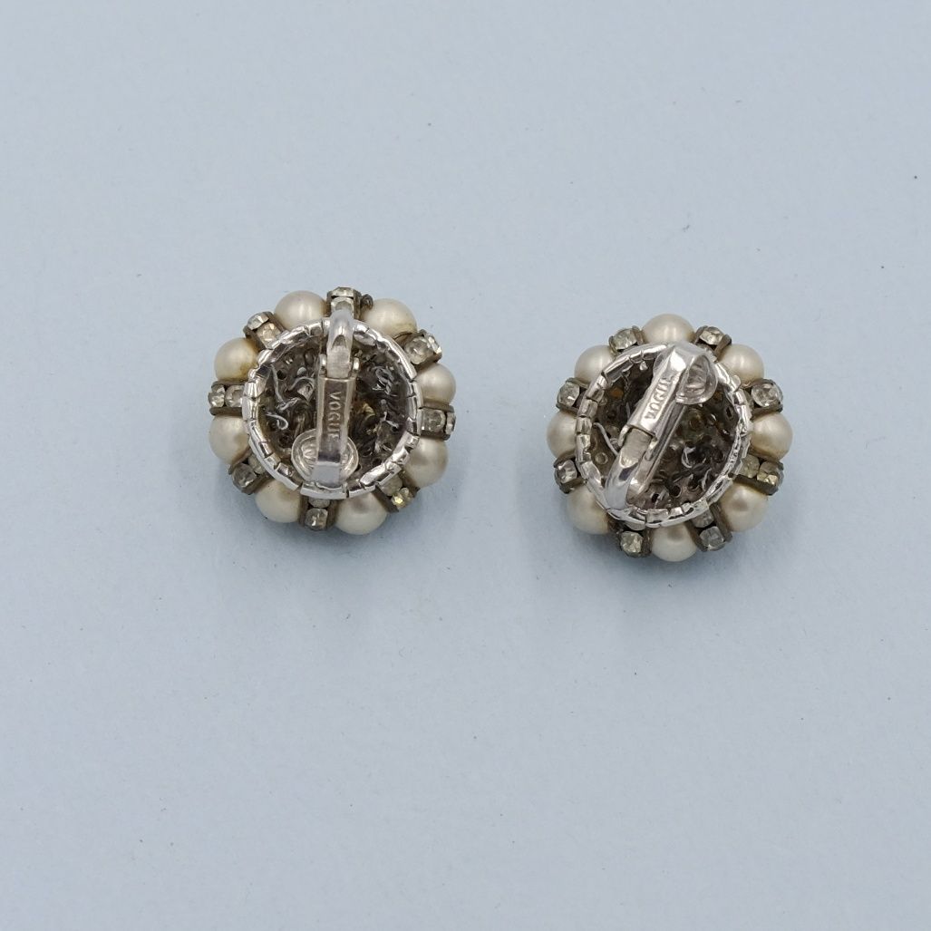 Vintage Vogue Faux Pearl Round Earrings 1950s