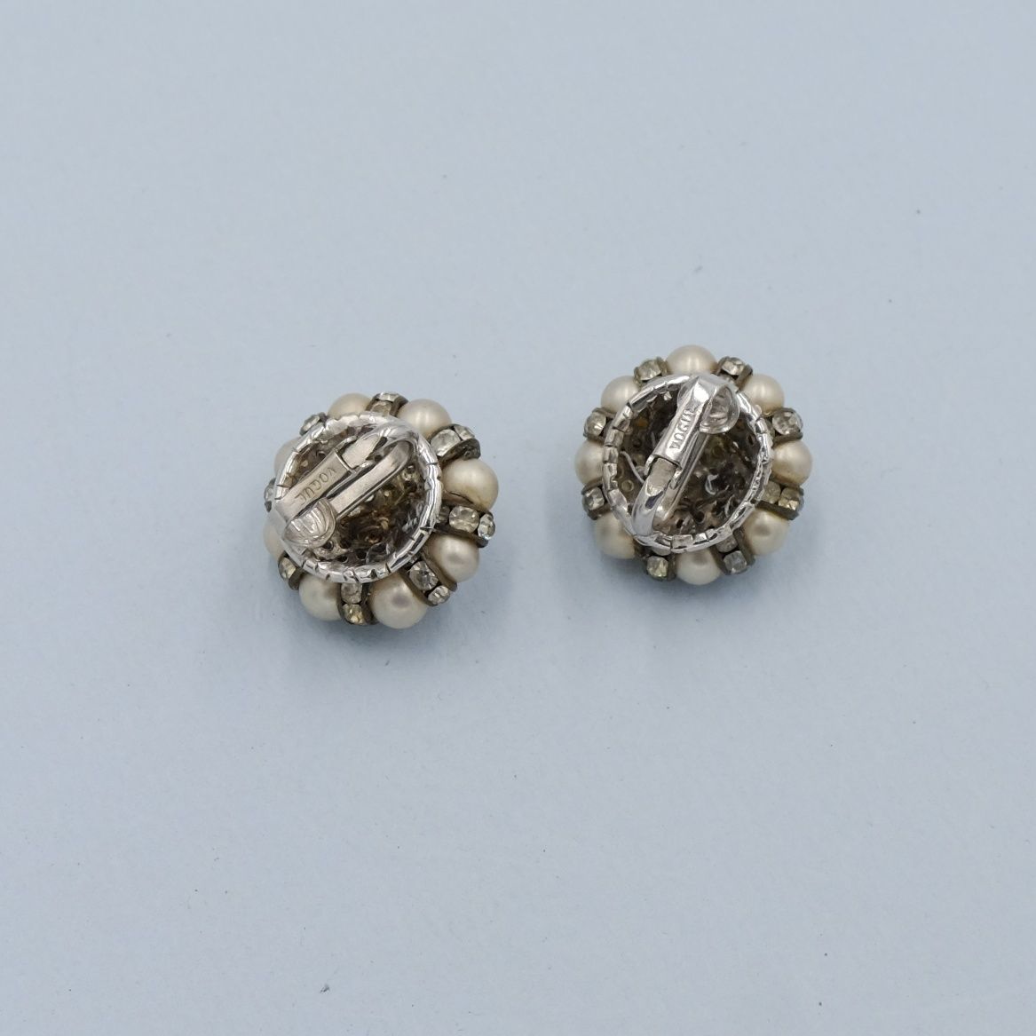 Vintage Vogue Faux Pearl Round Earrings 1950s