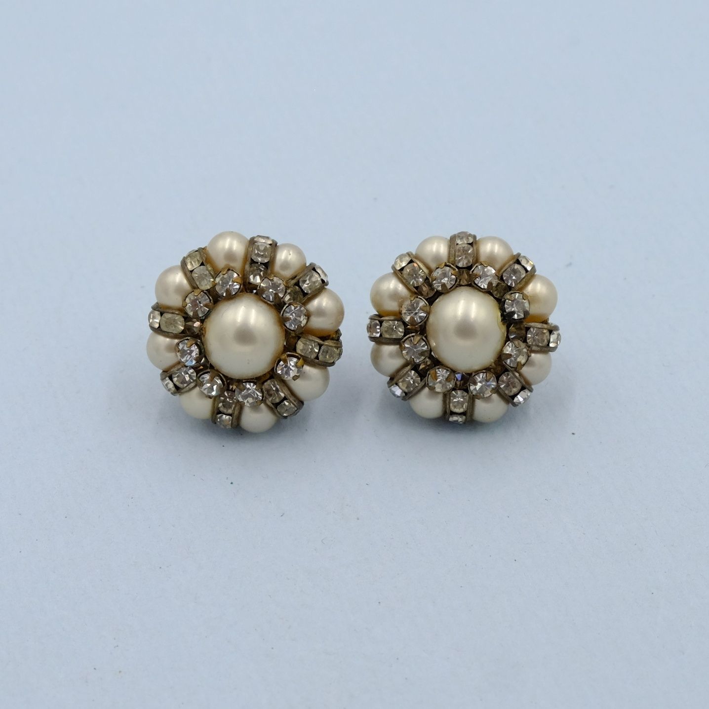 Vintage Vogue Faux Pearl Round Earrings 1950s