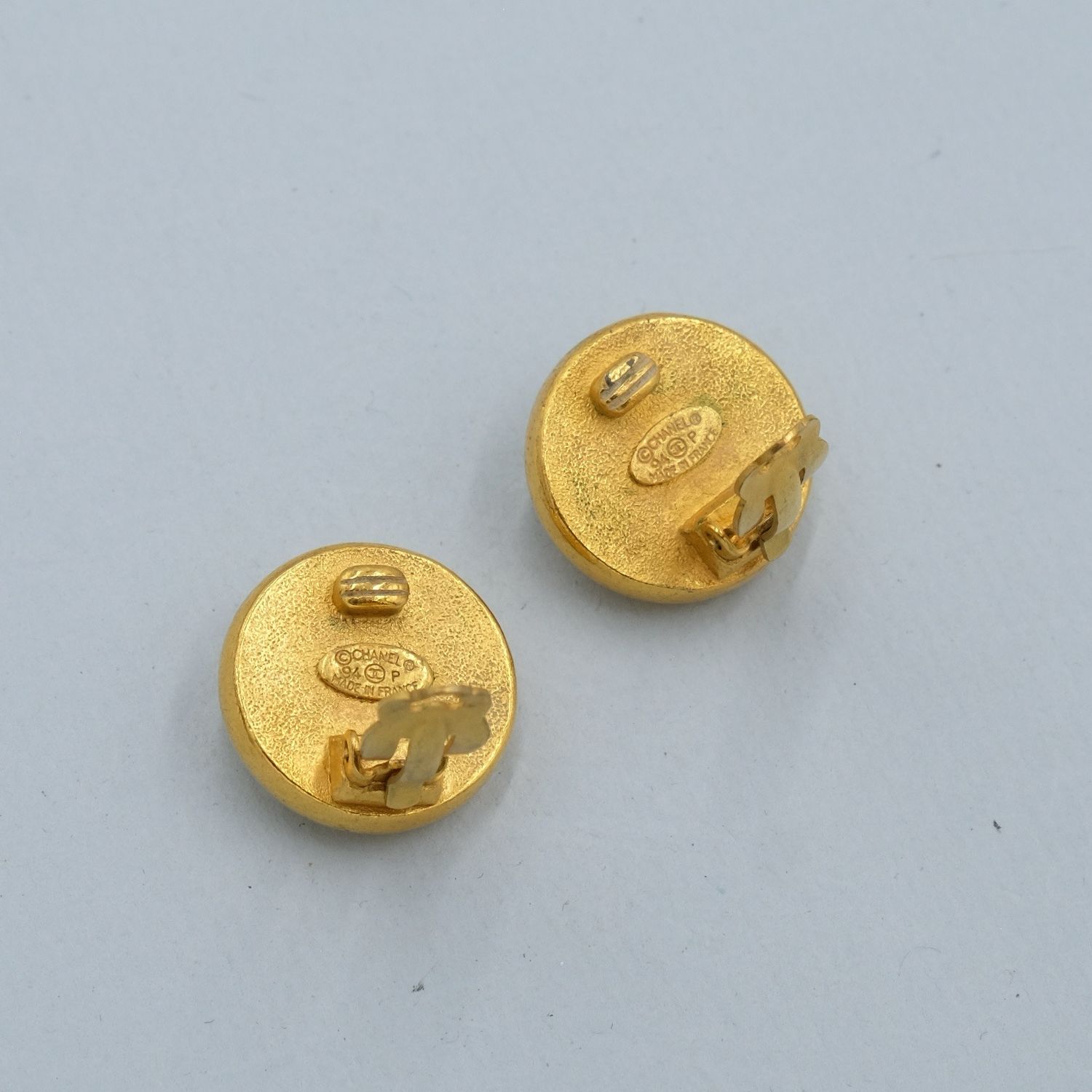 Vintage Chanel Button Earrings 1990s
