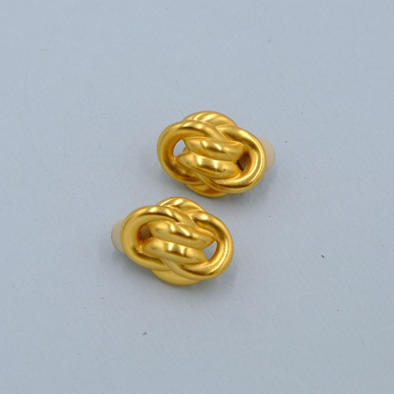 Vintage Anne Klein Matte Gold Earrings 1990s