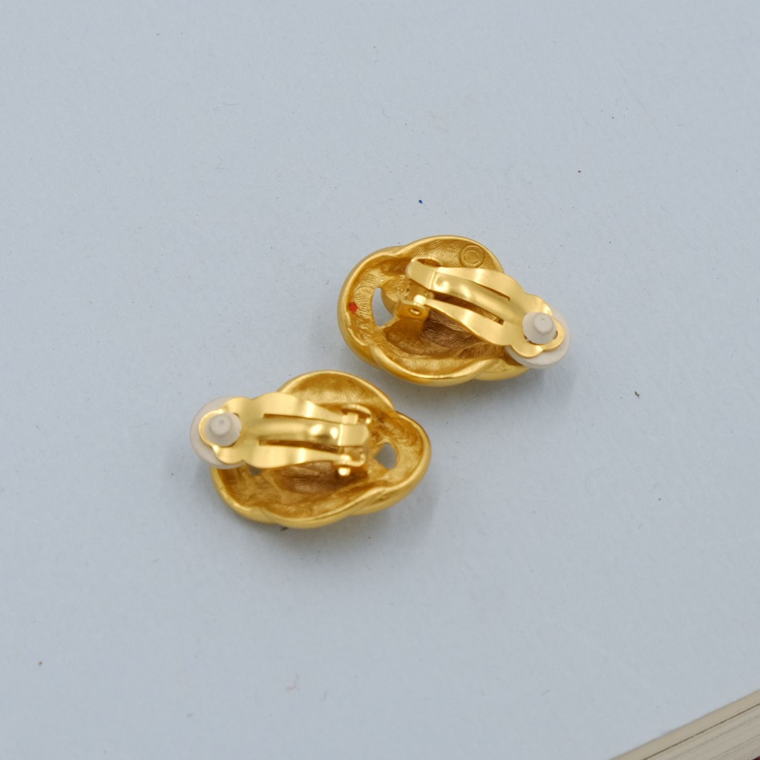 Vintage Anne Klein Matte Gold Earrings 1990s