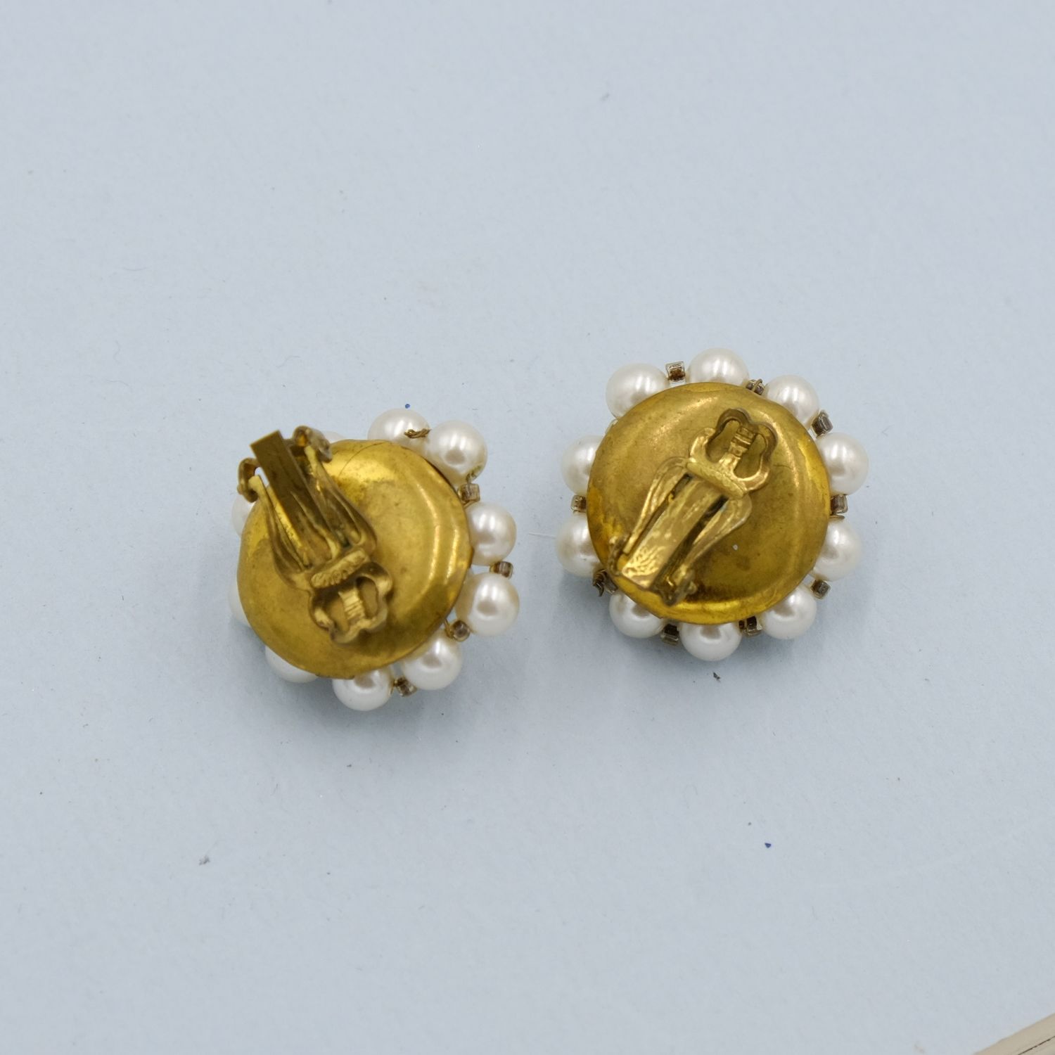 Vintage Western Germany Faux Pearl Earrings 1950s