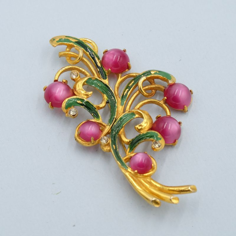 Vintage Pot Metal Berry Brooch 1930s