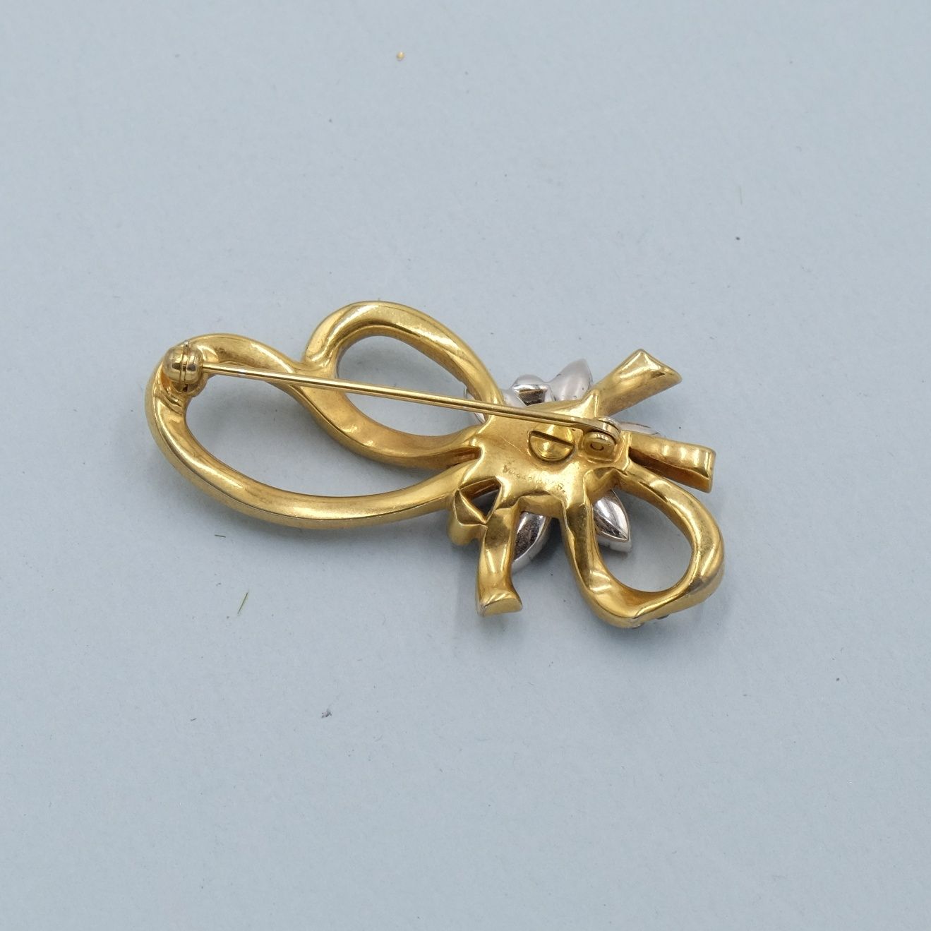 Vintage Mazer Blue Flower Pin 1950s