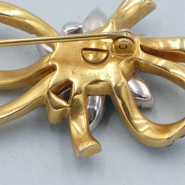 Vintage Mazer Blue Flower Pin 1950s