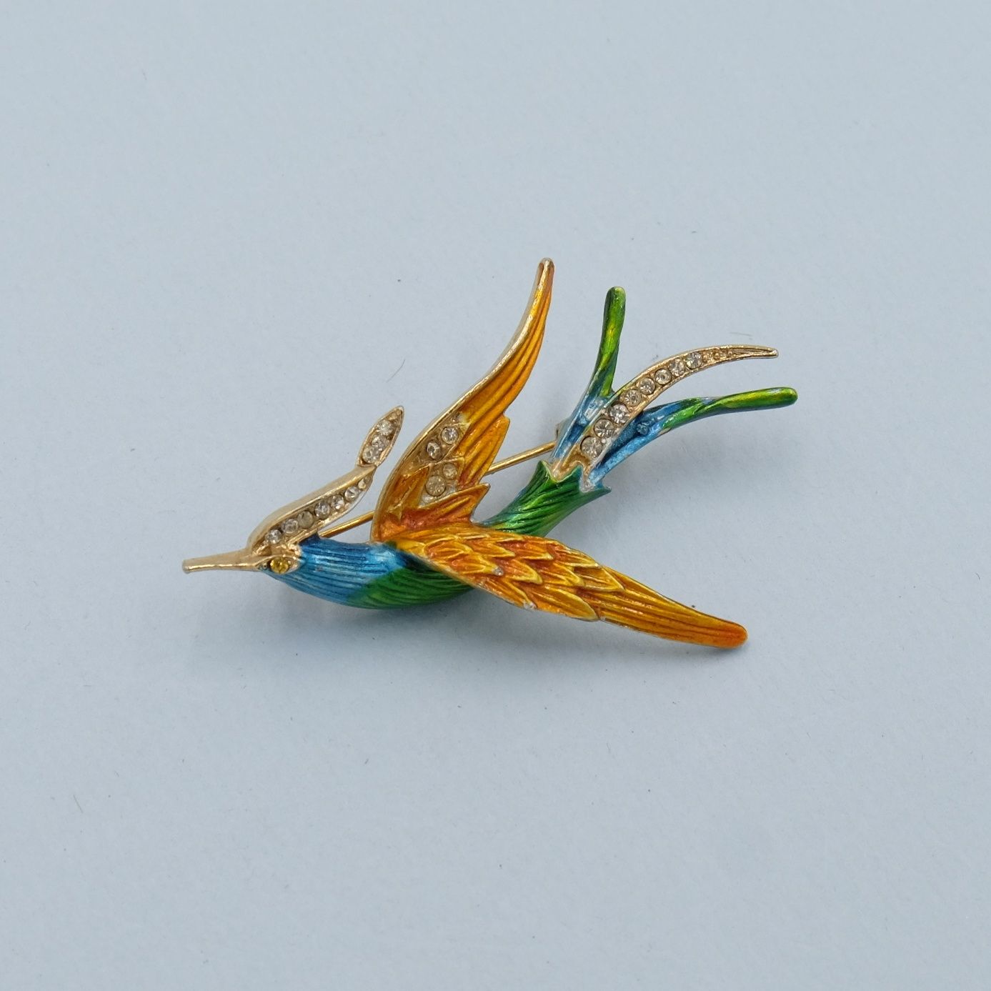 Vintage Enamel Swallow Brooch 1960s
