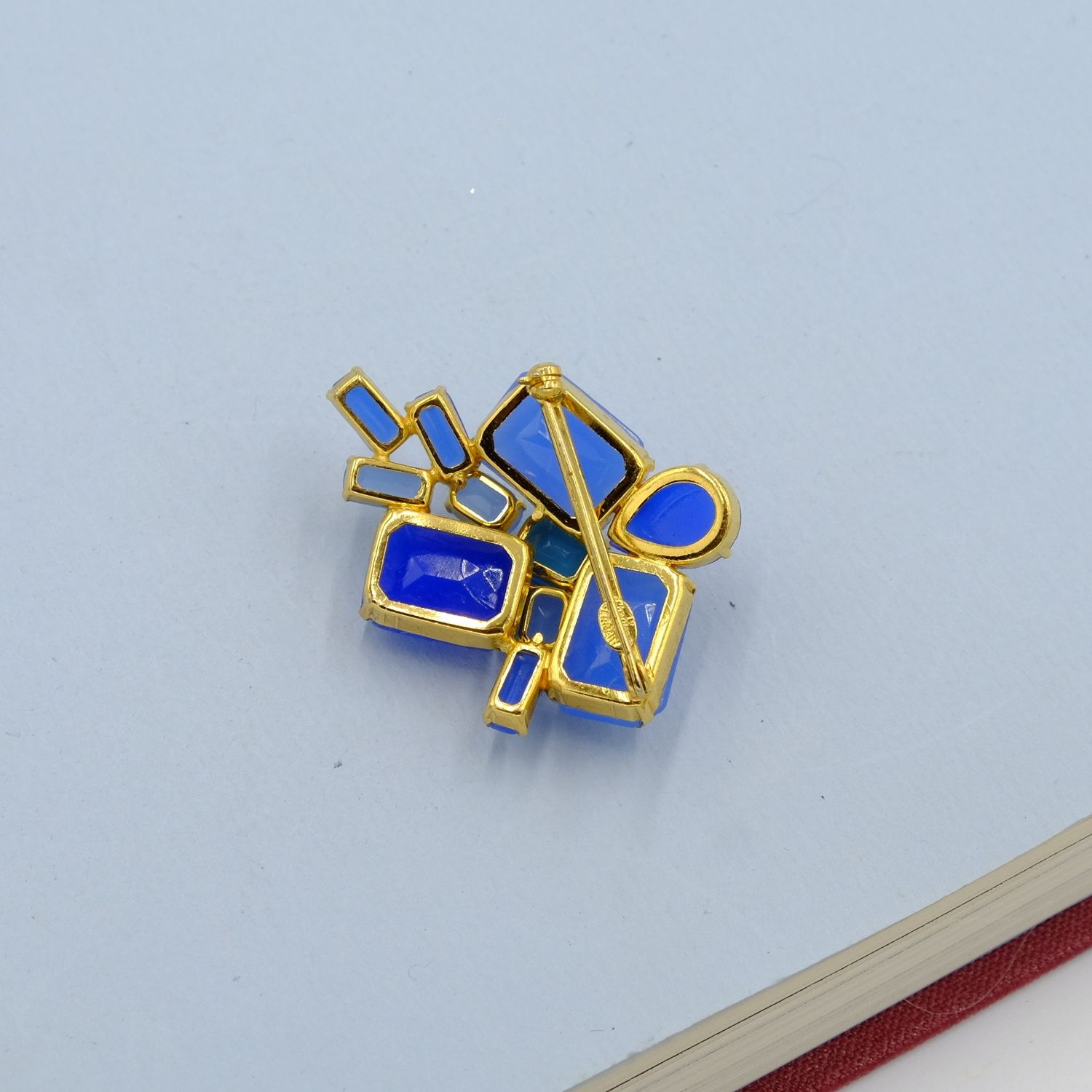 Vintage Christian Dior Germany Blue Brooch 1960s