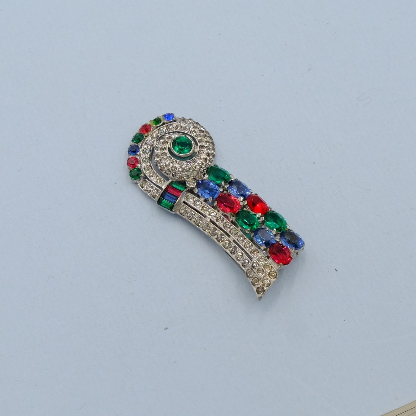 Jewel tone Dress Clip by Marcel Boucher 1930s