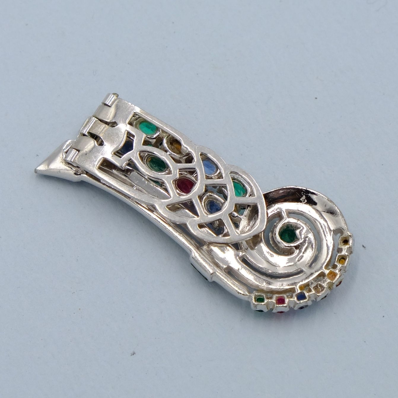 Vintage Jewel tone Dress Clip 1930s