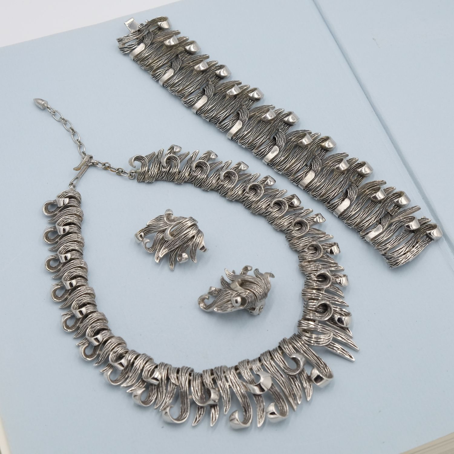 Vintage Marcel Boucher 3pc set Necklace, Earrings, Bracelet 1950s