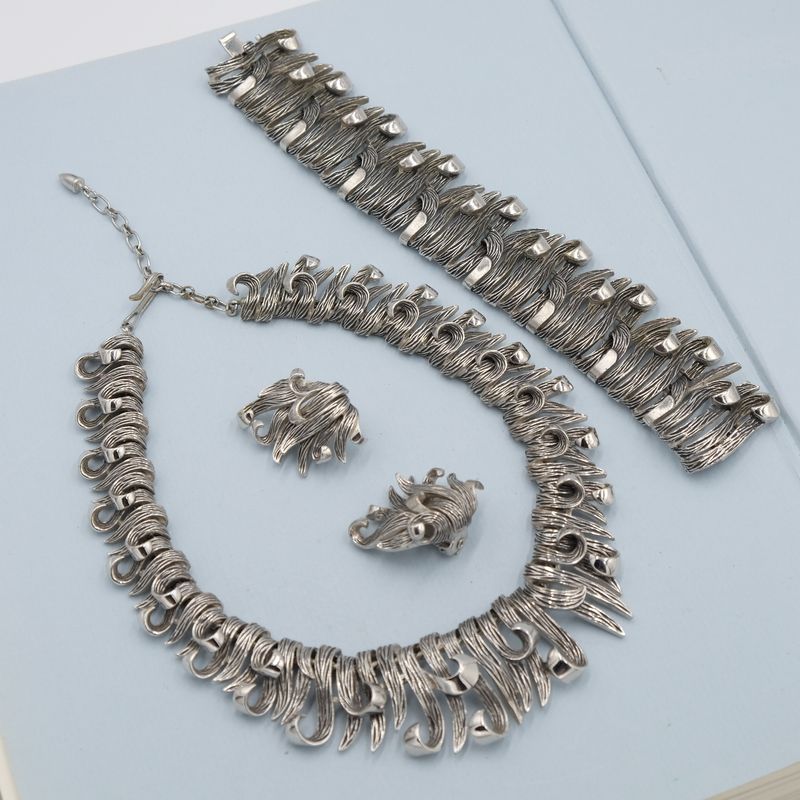 Vintage Marcel Boucher 3pc set Necklace, Earrings, Bracelet 1950s