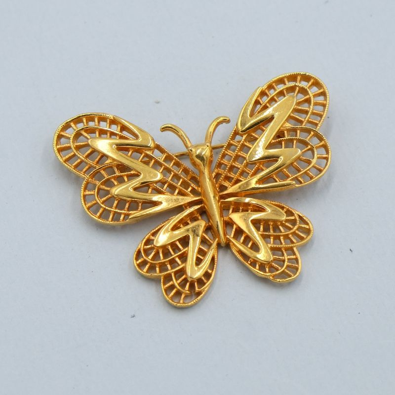 Vintage Vendome Gold Tone Butterfly Pin 1960s